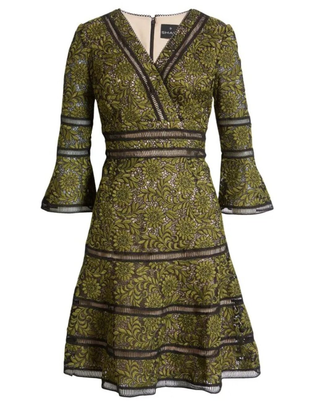 Shani Embroidered Lace Fit & Flare Cocktail Dress (flaw)